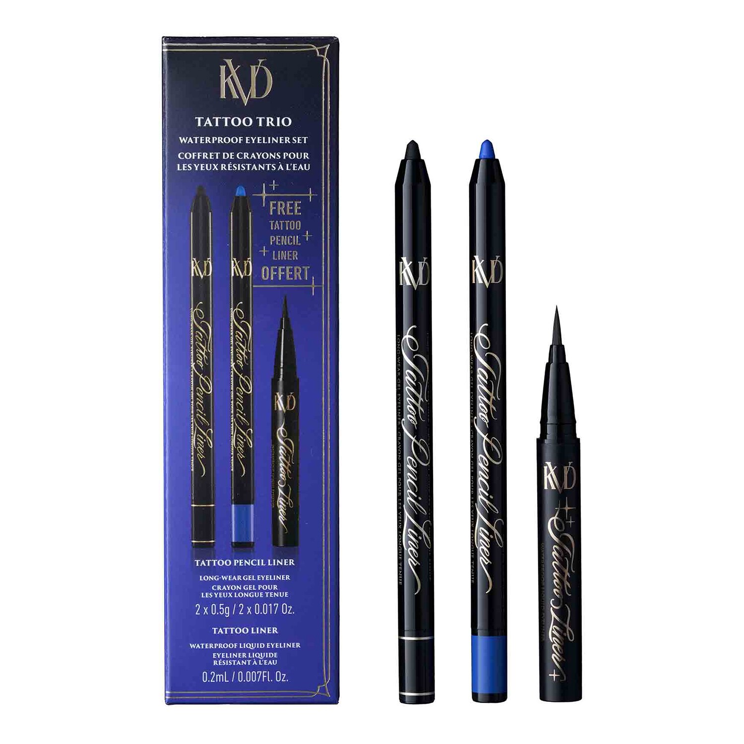 Kvd Beauty - Tattoo Trio Waterproof Eyeliner Set - Zestaw Do Makijażu Oczu - Tattoo Pencil Liner Trio Waterproof Set - Dla Kobiet